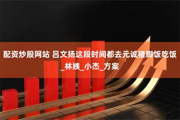 配资炒股网站 吕文扬这段时间都去元诚猪脚饭吃饭_林姨_小杰_方案